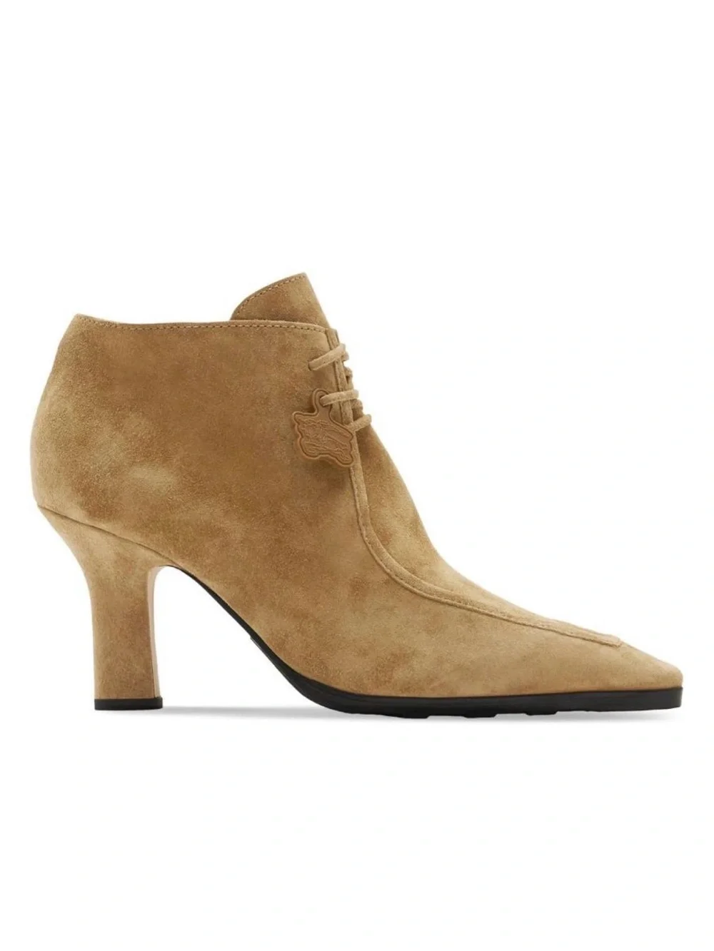 Burberry Tan Suede Pointed Ankle Bootie 37.5